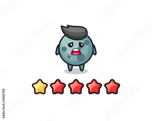 the illustration of customer bad rating, asteroid cute character with 1 star © heriyusuf