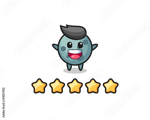 the illustration of customer best rating, asteroid cute character with 5 stars © heriyusuf