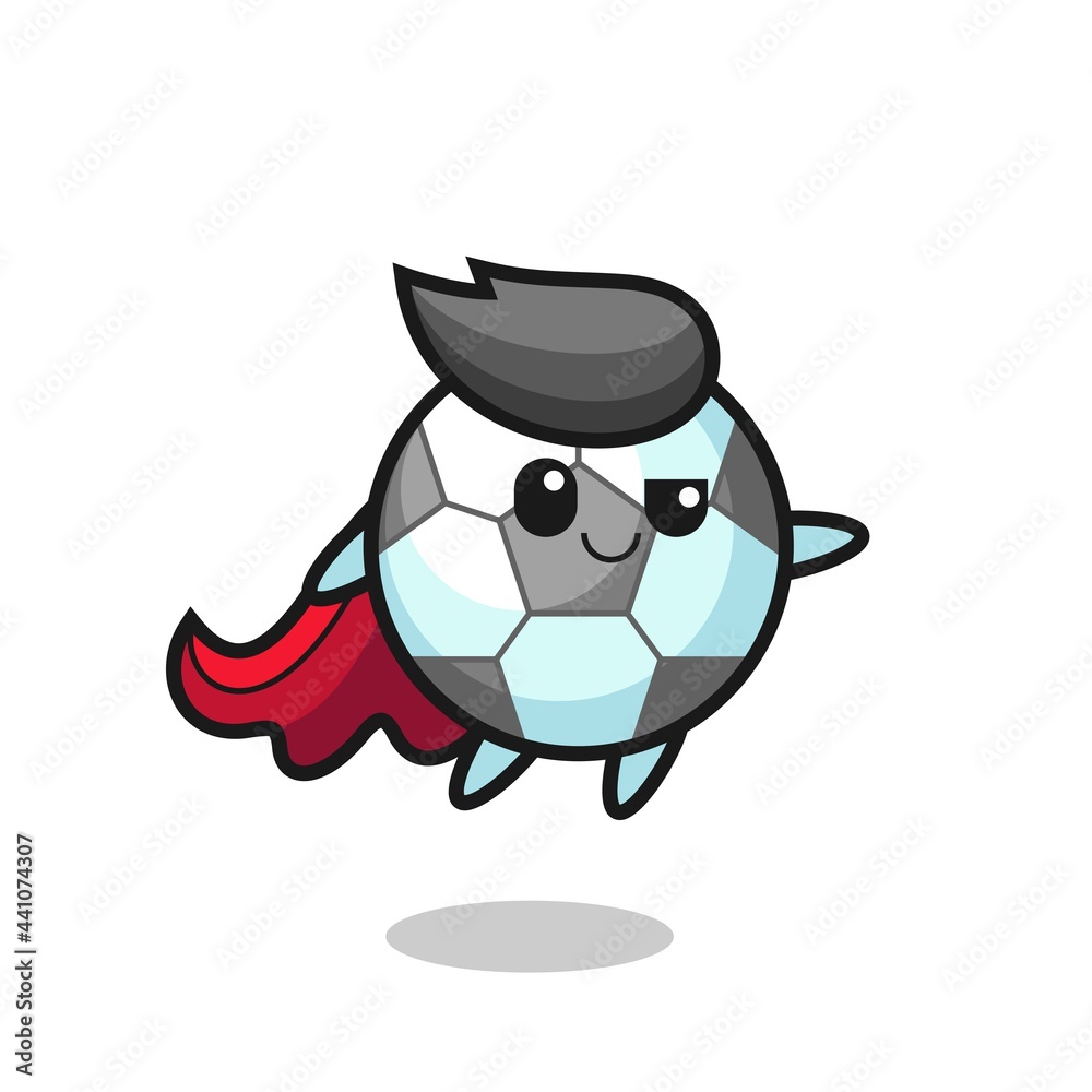 Fototapeta premium cute football superhero character is flying