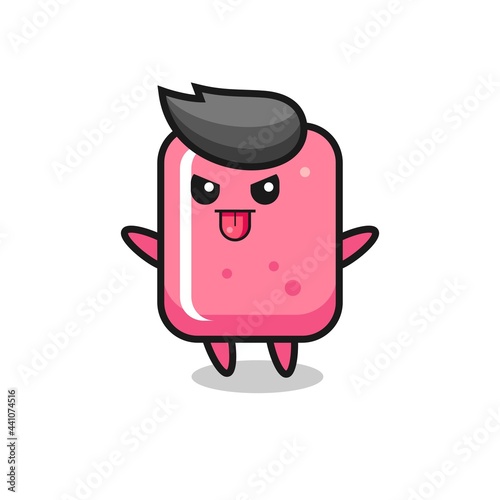 naughty bubble gum character in mocking pose