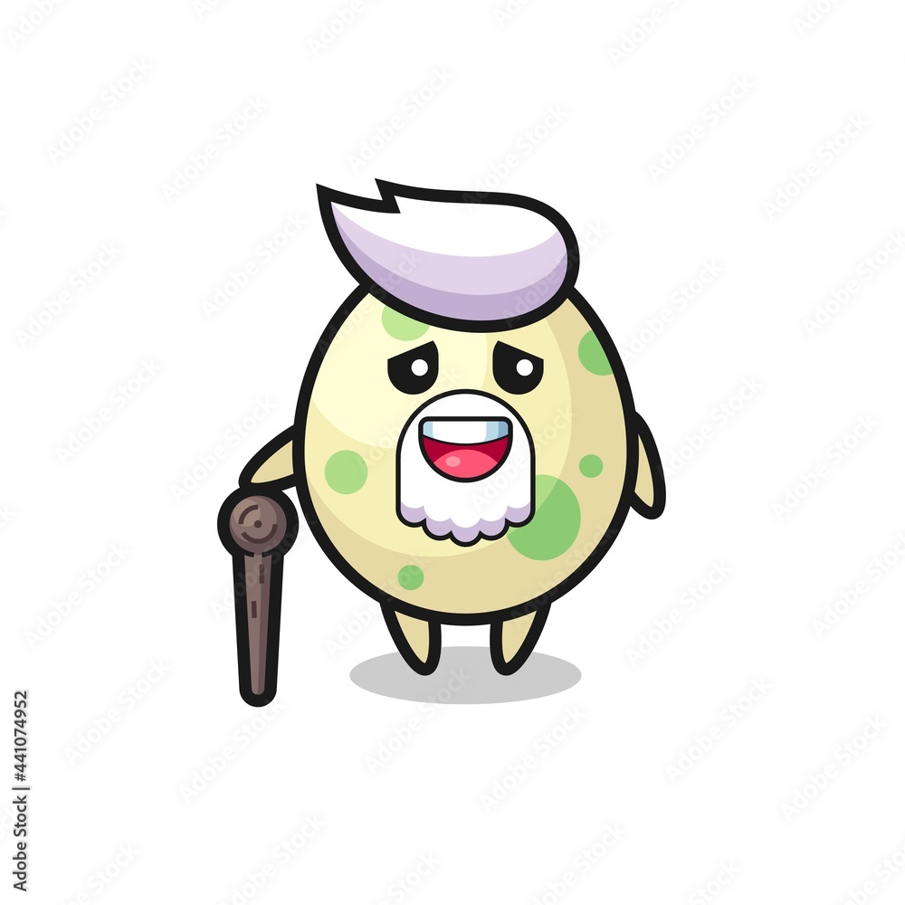 cute spotted egg grandpa is holding a stick cute spotted egg grandpa is holding a stick
