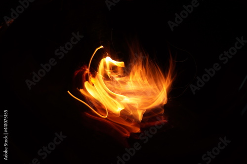 fire on black background 