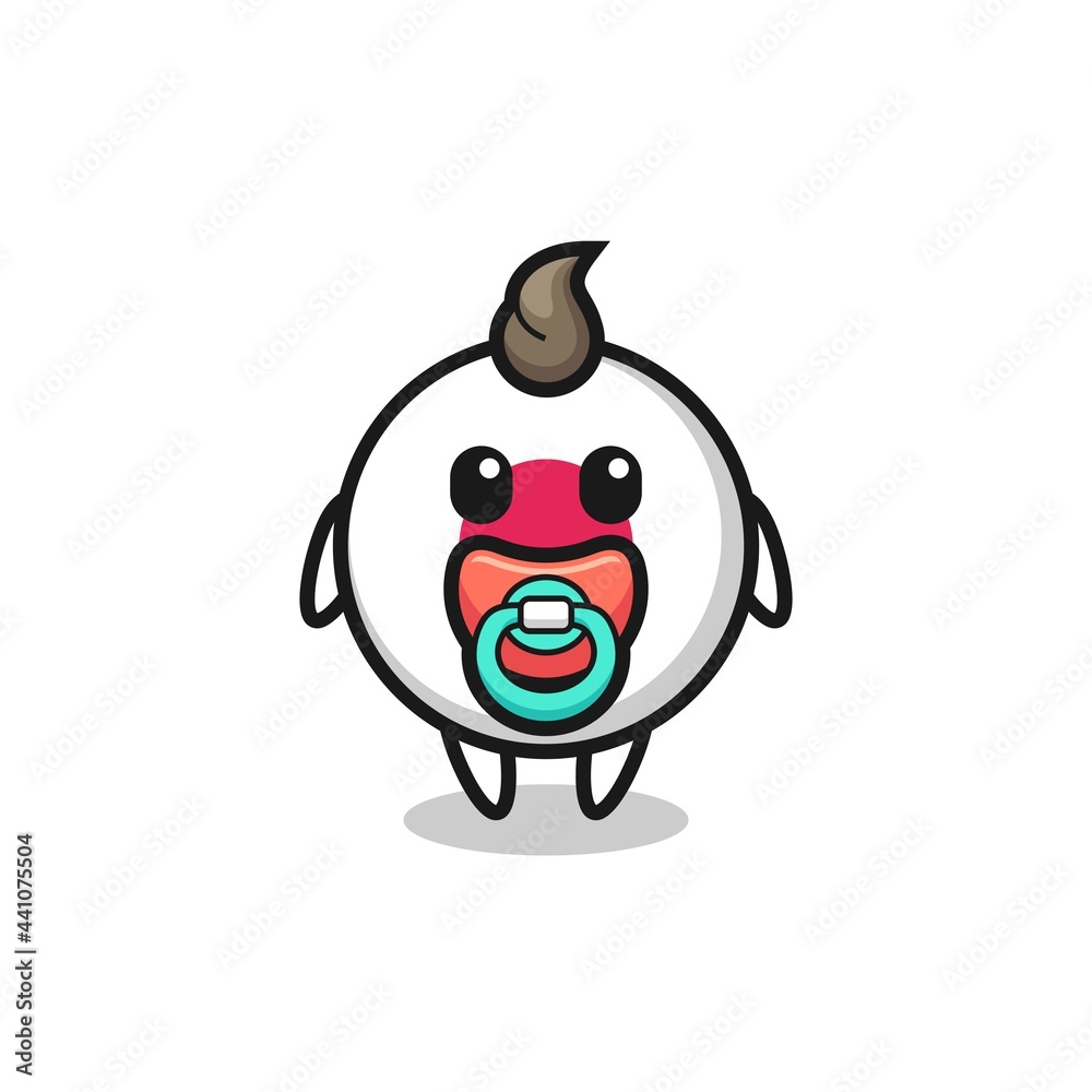 Obraz premium baby japan flag badge cartoon character with pacifier