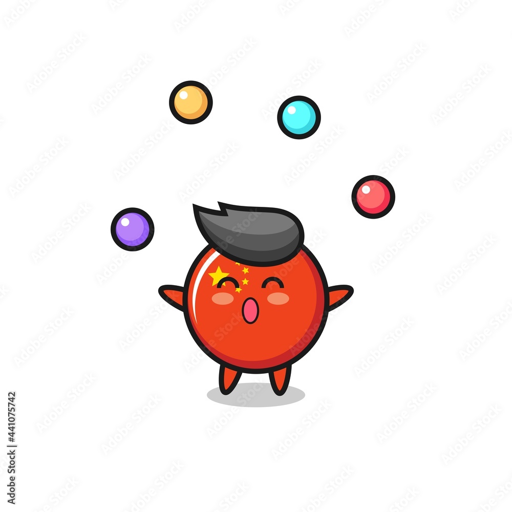 the china flag badge circus cartoon juggling a ball the china flag badge circus cartoon juggling a ball