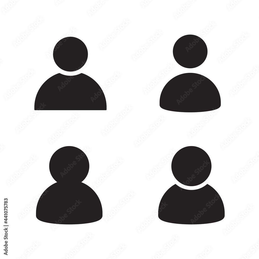 Set of Flat Bold User Icon Signs. Member Profile Avatar Vector design. Human Symbol. Set of Flat Bold User Icon Signs. Member Profile Avatar Vector design. Human Symbol.