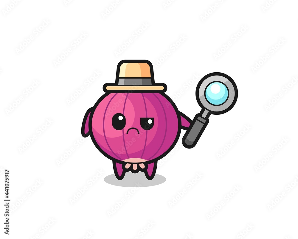 the mascot of cute onion as a detective the mascot of cute onion as a detective