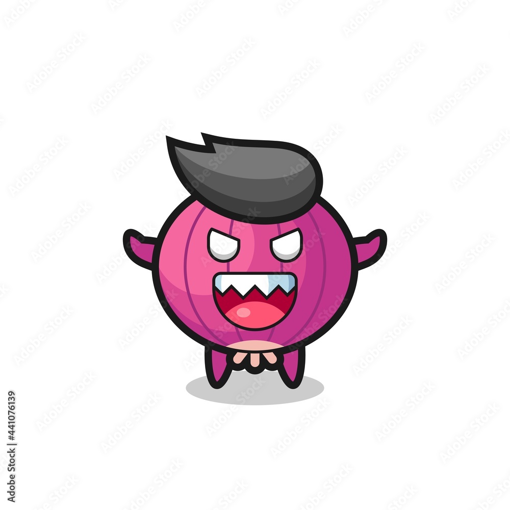 illustration of evil onion mascot character