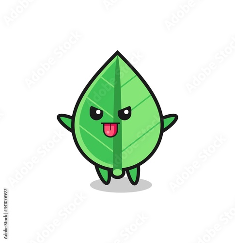 naughty leaf character in mocking pose