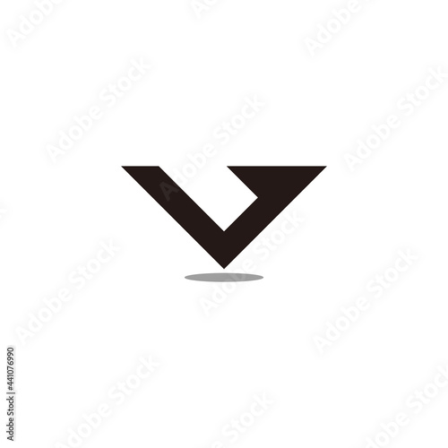 letter v check mark arrow simple geometric logo vector