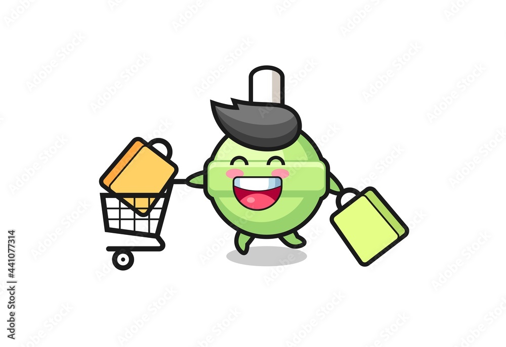 black Friday illustration with cute lollipop mascot black Friday illustration with cute lollipop mascot