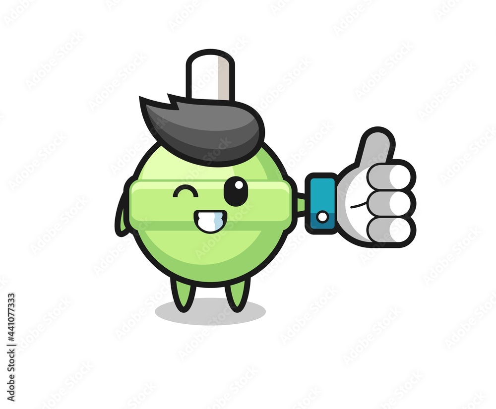 cute lollipop with social media thumbs up symbol cute lollipop with social media thumbs up symbol