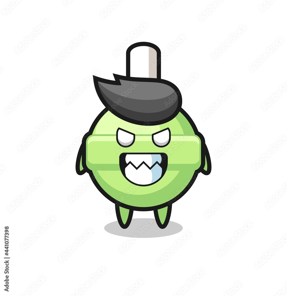 evil expression of the lollipop cute mascot character evil expression of the lollipop cute mascot character