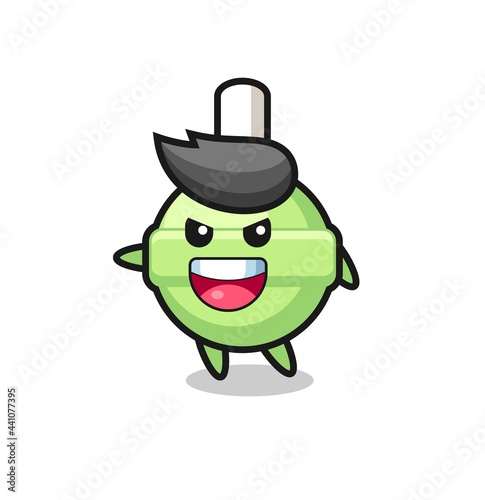 lollipop cartoon with very excited pose