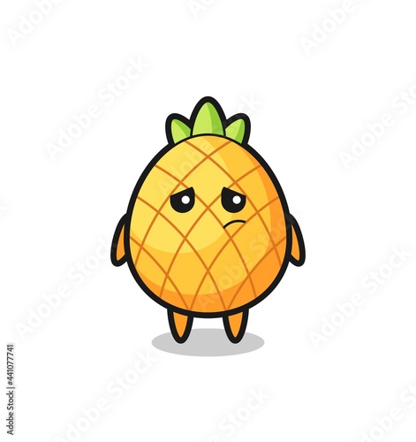 the lazy gesture of pineapple cartoon character