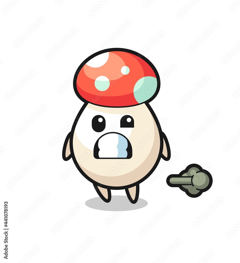 the illustration of the mushroom cartoon doing fart the illustration of the mushroom cartoon doing fart