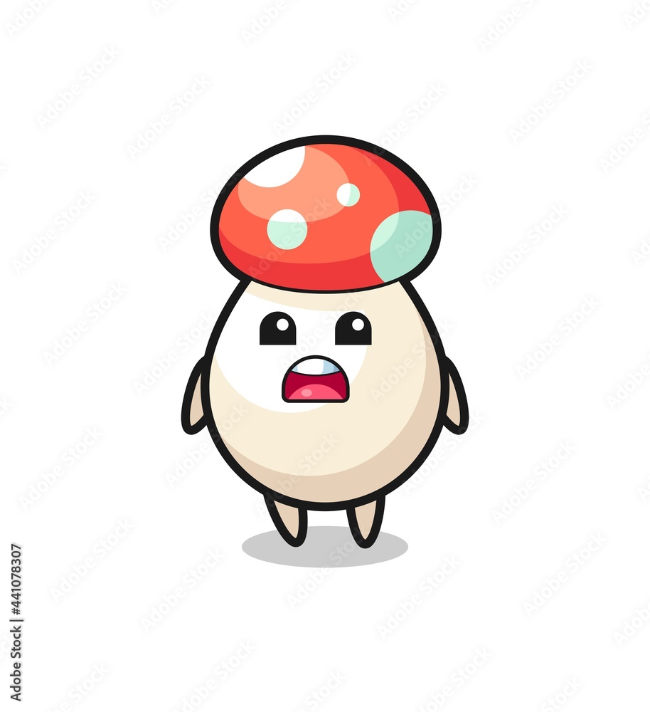 mushroom illustration with apologizing expression, saying I am sorry mushroom illustration with apologizing expression, saying I am sorry