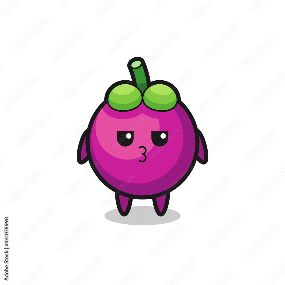 the bored expression of cute mangosteen characters the bored expression of cute mangosteen characters