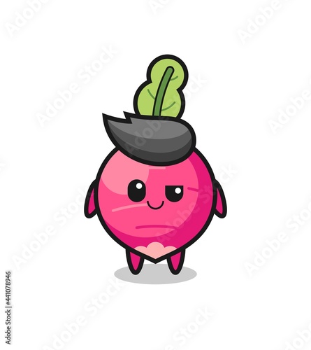 radish cartoon with an arrogant expression