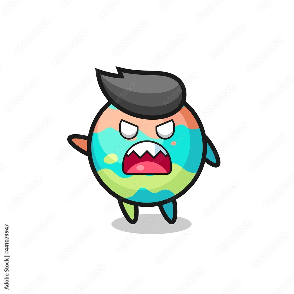 cute bath bombs cartoon in a very angry pose