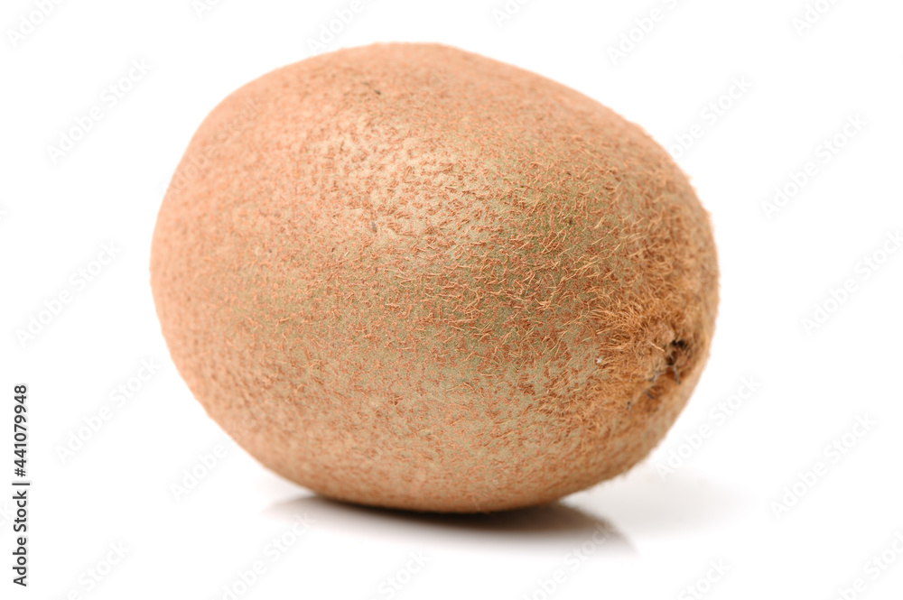 Whole and cut golden kiwifruit/ kiwi (Actinidia chinensis) on white background Whole and cut golden kiwifruit/ kiwi (Actinidia chinensis) on white background