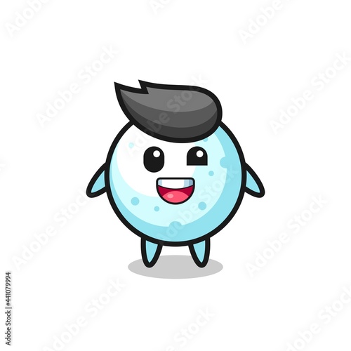 illustration of an snow ball character with awkward poses © heriyusuf