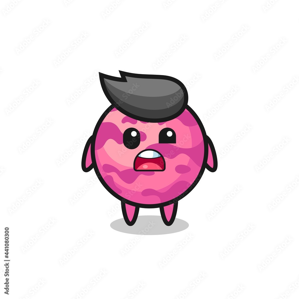 the shocked face of the cute ice cream scoop mascot the shocked face of the cute ice cream scoop mascot