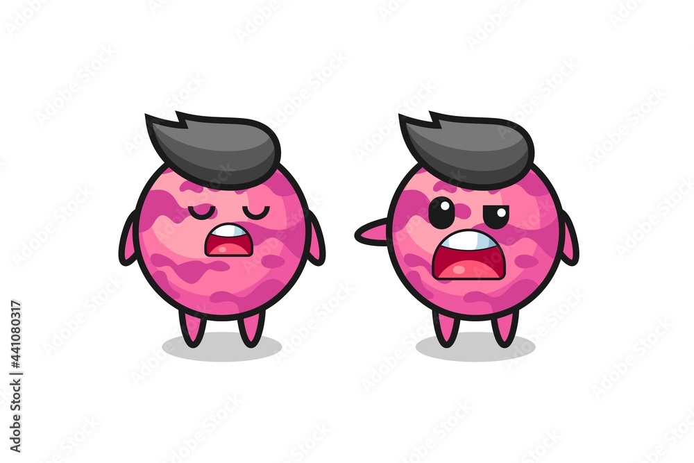 illustration of the argue between two cute ice cream scoop characters