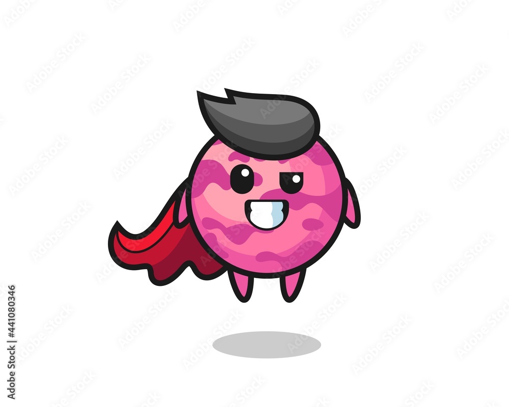 Fototapeta premium the cute ice cream scoop character as a flying superhero