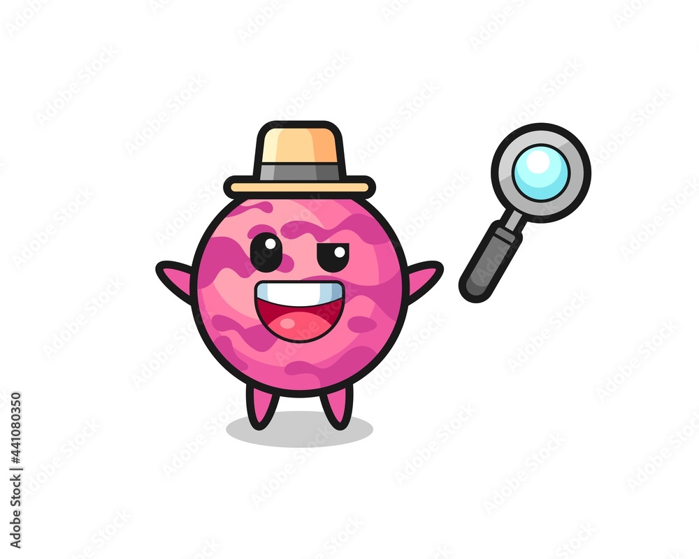 illustration of the ice cream scoop mascot as a detective who manages to solve a case illustration of the ice cream scoop mascot as a detective who manages to solve a case