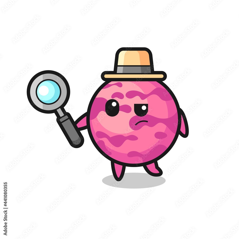 ice cream scoop detective character is analyzing a case