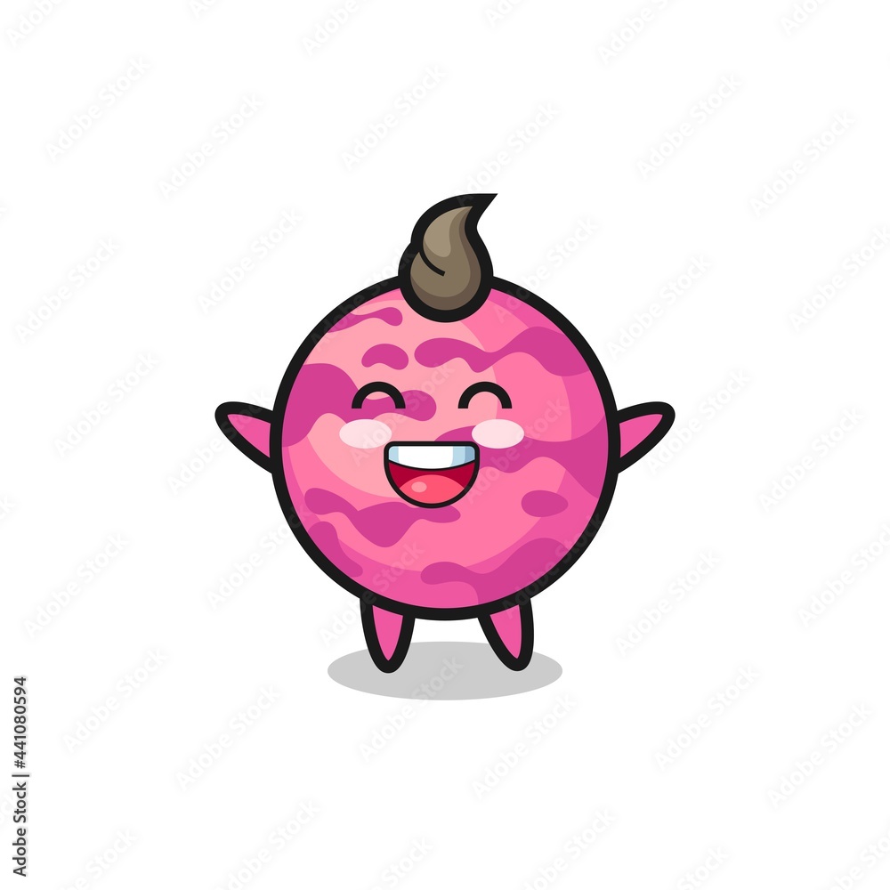 happy baby ice cream scoop cartoon character