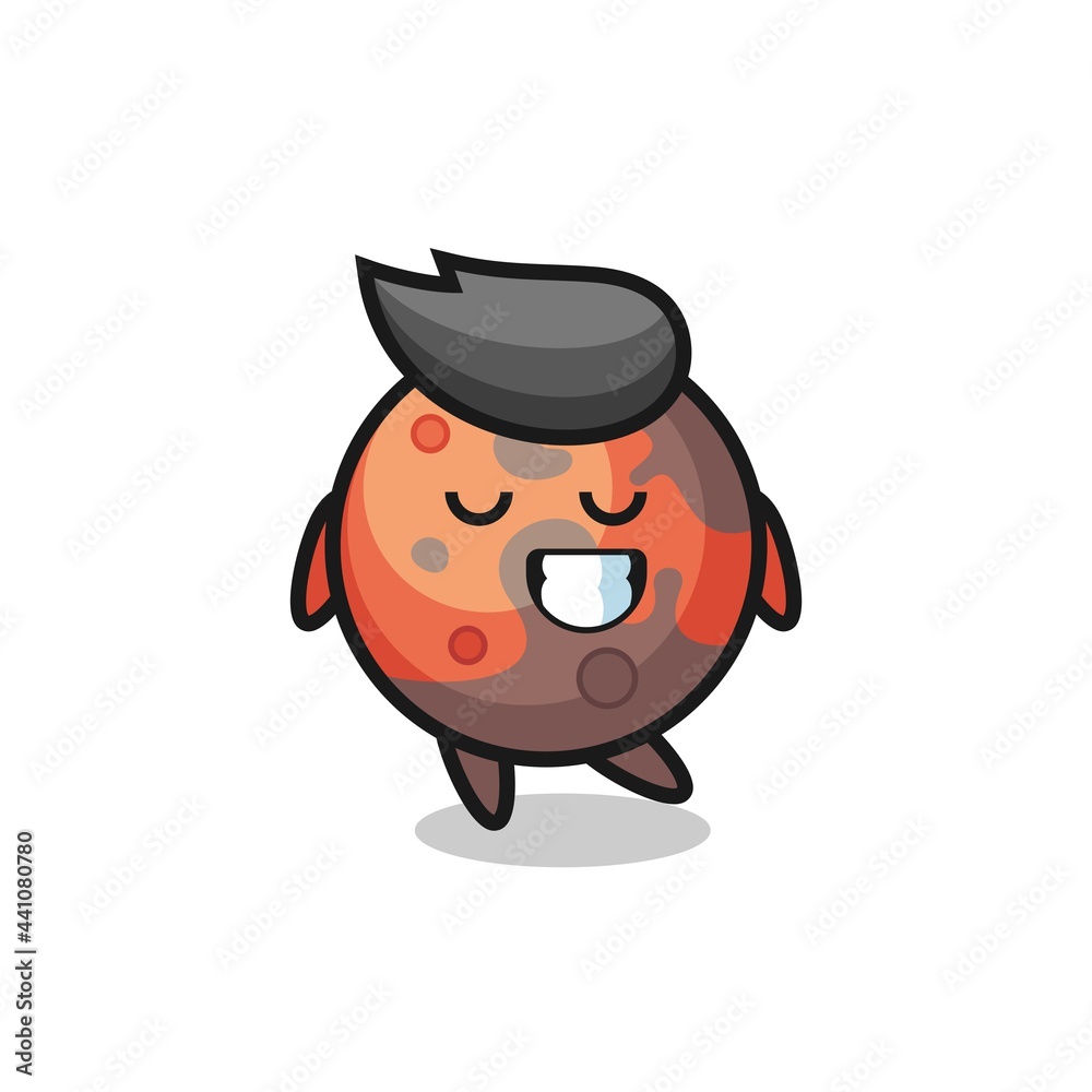 mars cartoon illustration with a shy expression mars cartoon illustration with a shy expression