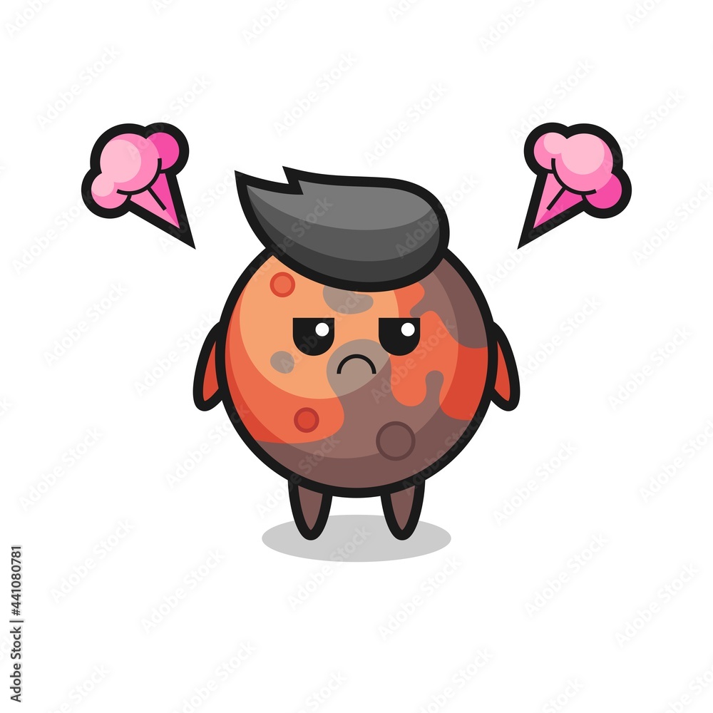 annoyed expression of the cute mars cartoon character annoyed expression of the cute mars cartoon character