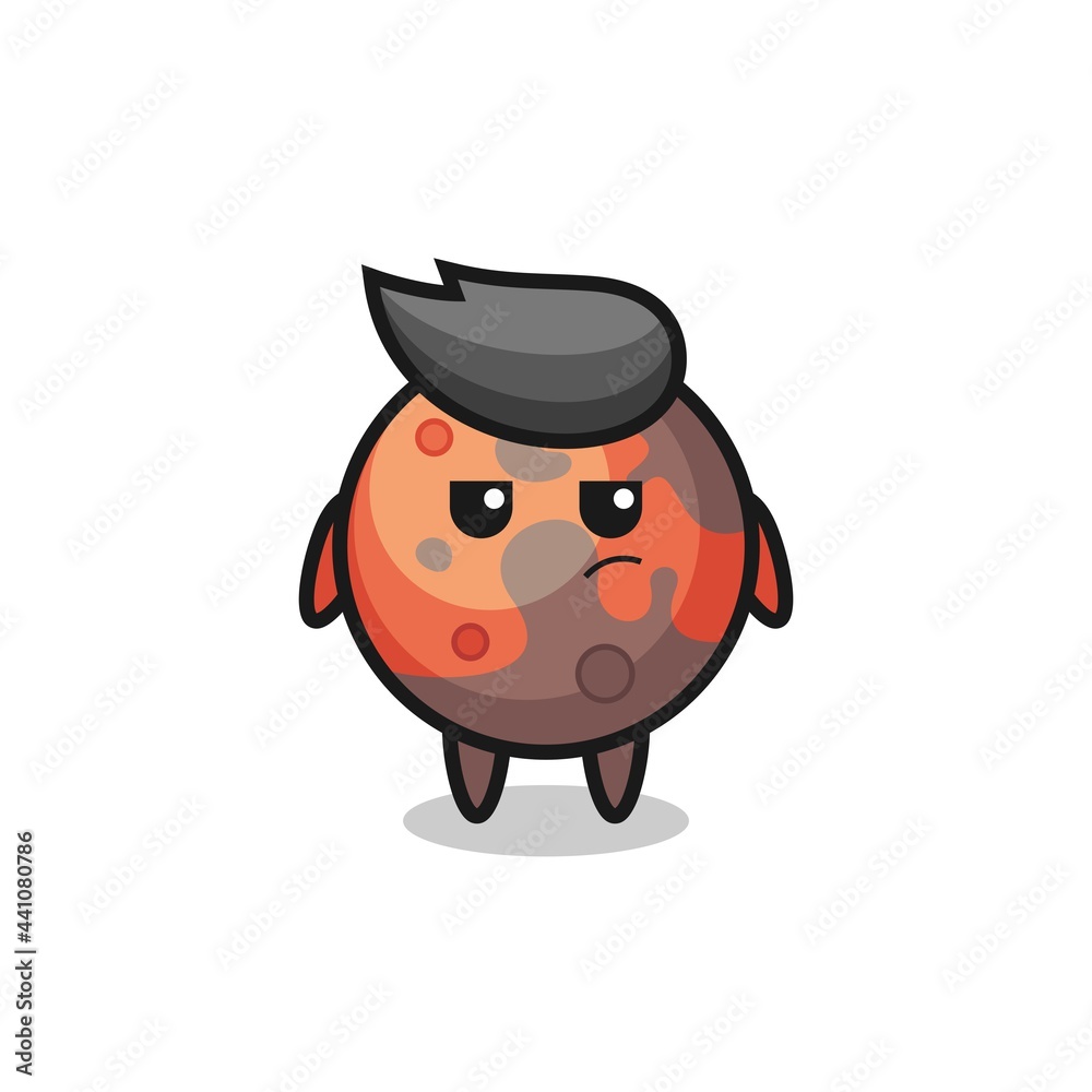cute mars character with suspicious expression cute mars character with suspicious expression