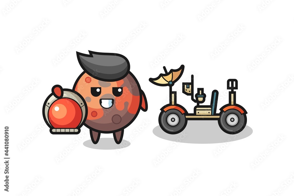 the cute mars as astronaut with a lunar rover the cute mars as astronaut with a lunar rover