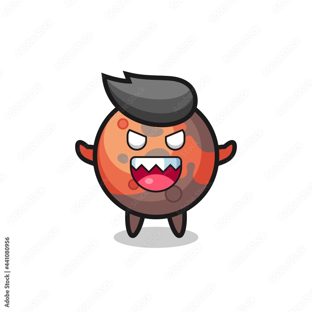 illustration of evil mars mascot character