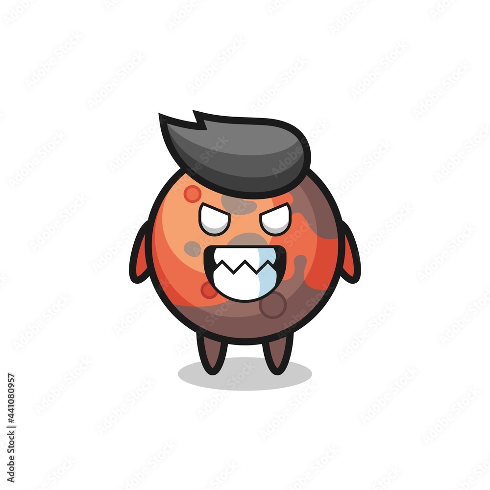 Obraz premium evil expression of the mars cute mascot character