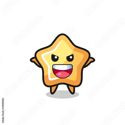 the illustration of cute star doing scare gesture