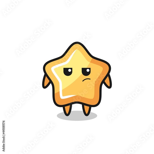 cute star character with suspicious expression