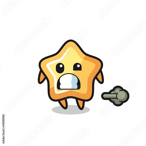 the illustration of the star cartoon doing fart