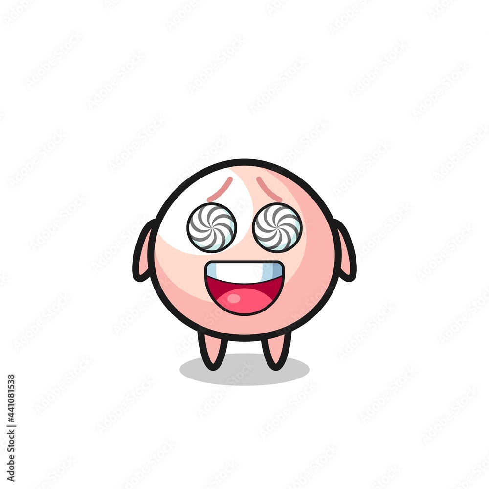 cute meatbun character with hypnotized eyes cute meatbun character with hypnotized eyes