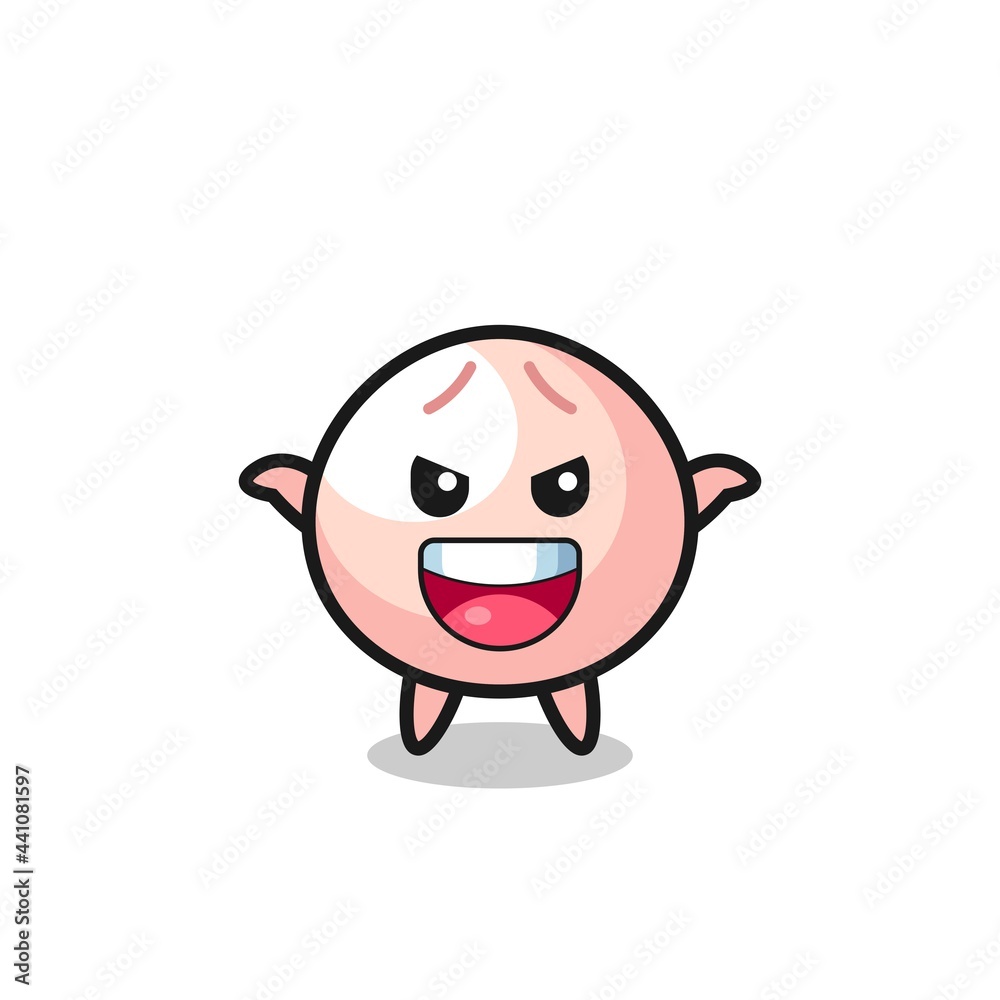 the illustration of cute meatbun doing scare gesture the illustration of cute meatbun doing scare gesture