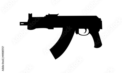 black pistol AK47 gun vector logo