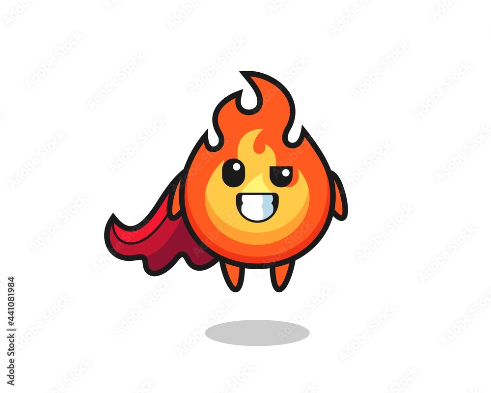 the cute fire character as a flying superhero the cute fire character as a flying superhero