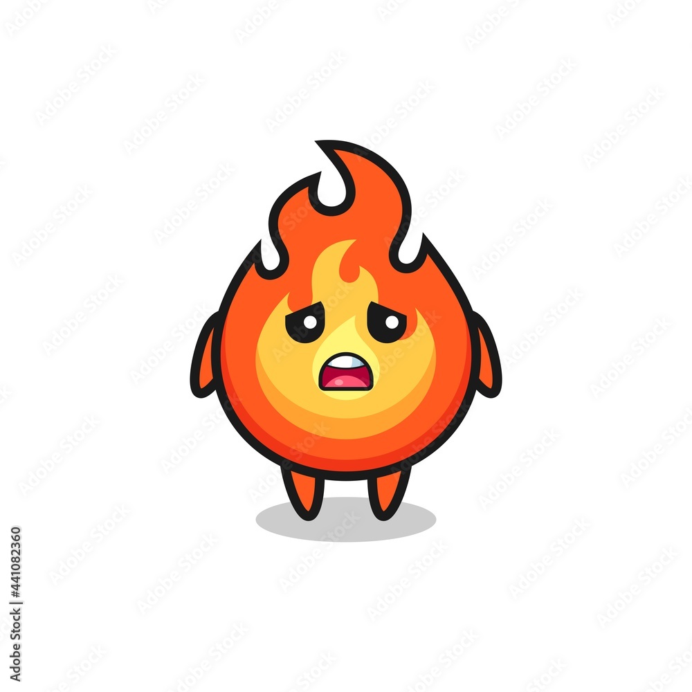 disappointed expression of the fire cartoon
