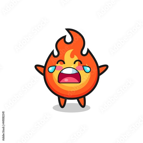 the illustration of crying fire cute baby