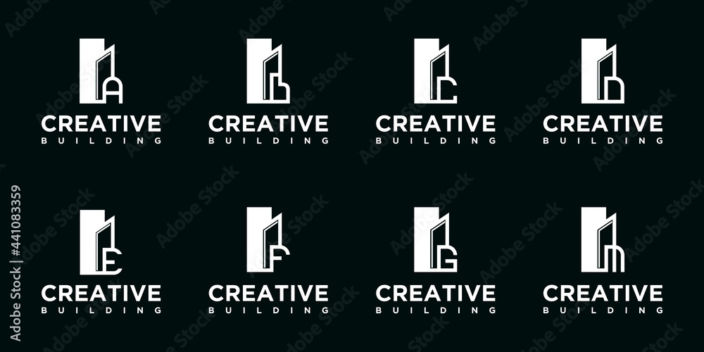 creative building with initial logo design creative building with initial logo design