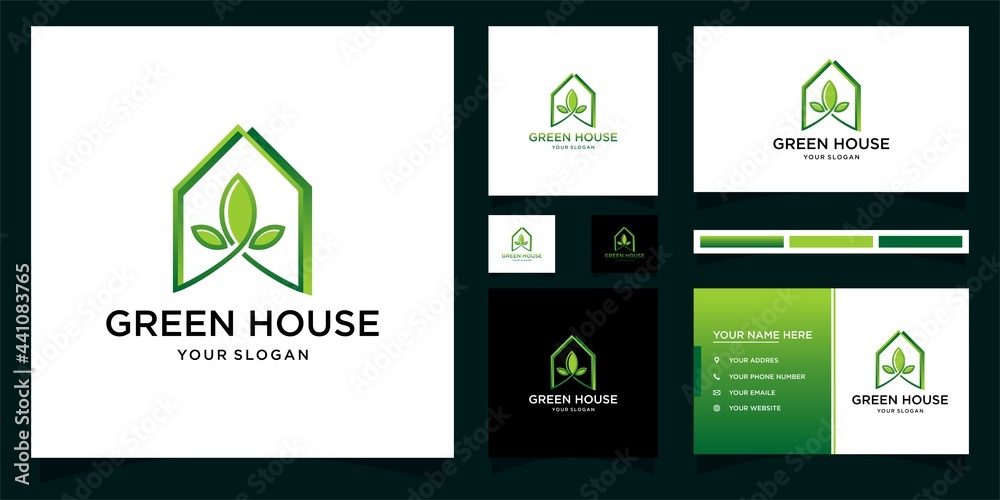 green house logo design, logo and business card design reference. green house logo design, logo and business card design reference.