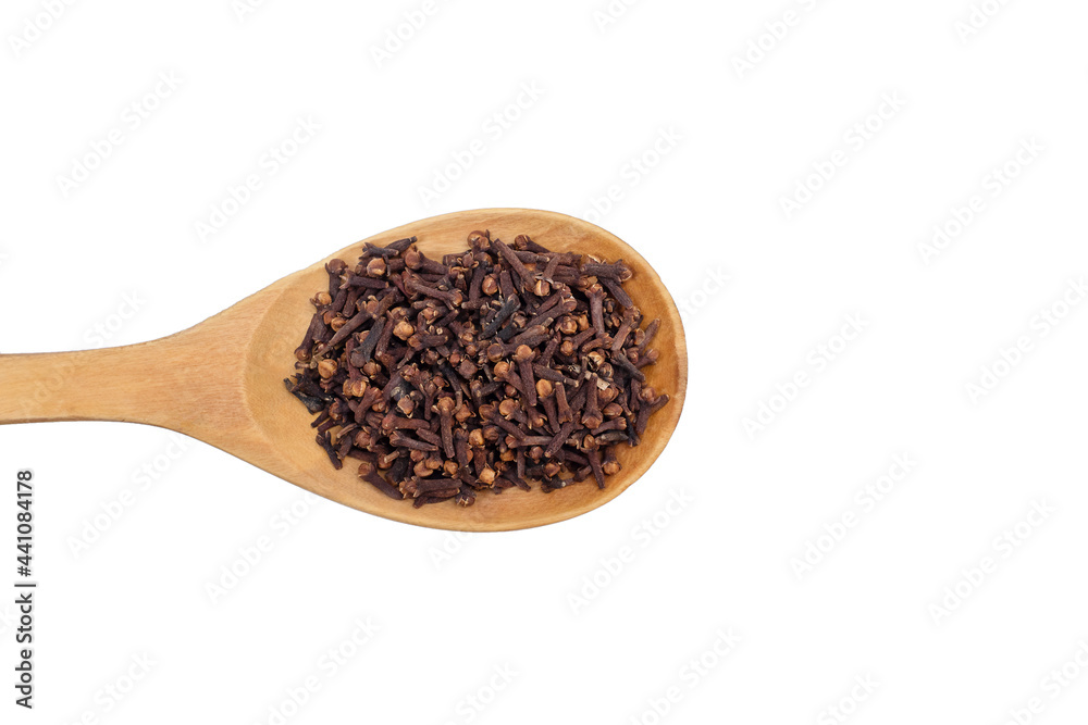 Carnation on wooden spoon isolated Carnation on wooden spoon isolated