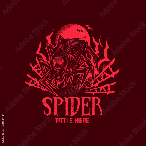 spider monsters dark night red moon